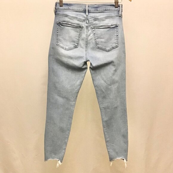 LOFT 4 (27) Skinny Jeans Women’s Distressed Frayed Hems Light Wash Stretch - Picture 5 of 11
